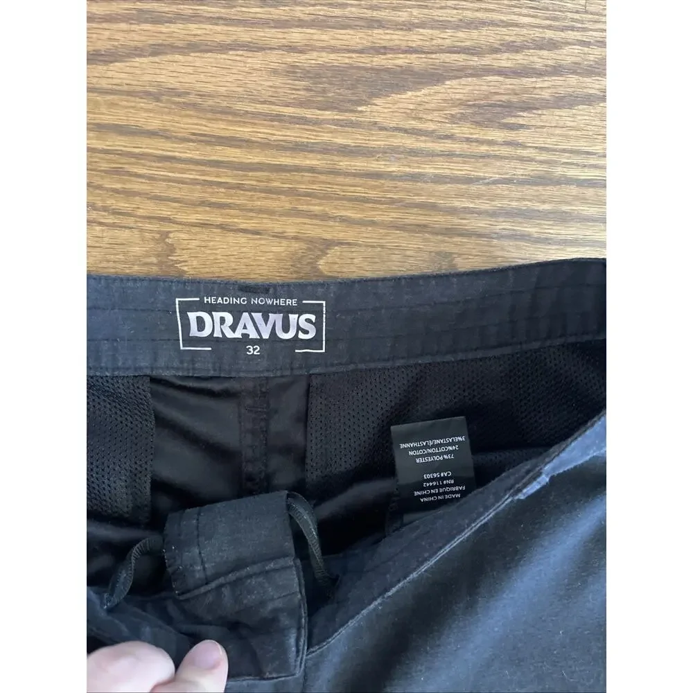Dravus Men’s Hybrid Board Shorts Size 32 Black Swim Surf Skate Heading Nowhere